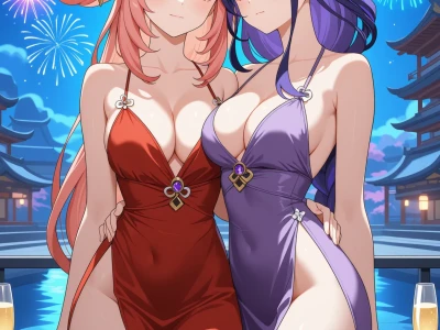 Genshin's New Year's Eve Party Sex by Kyonkanie