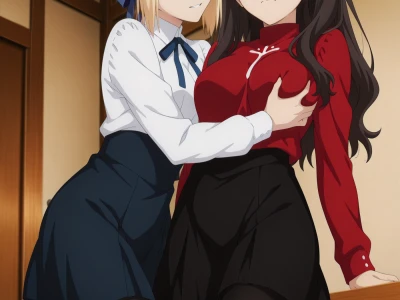 Saber+Rin-Fate Sex by Ragnarock