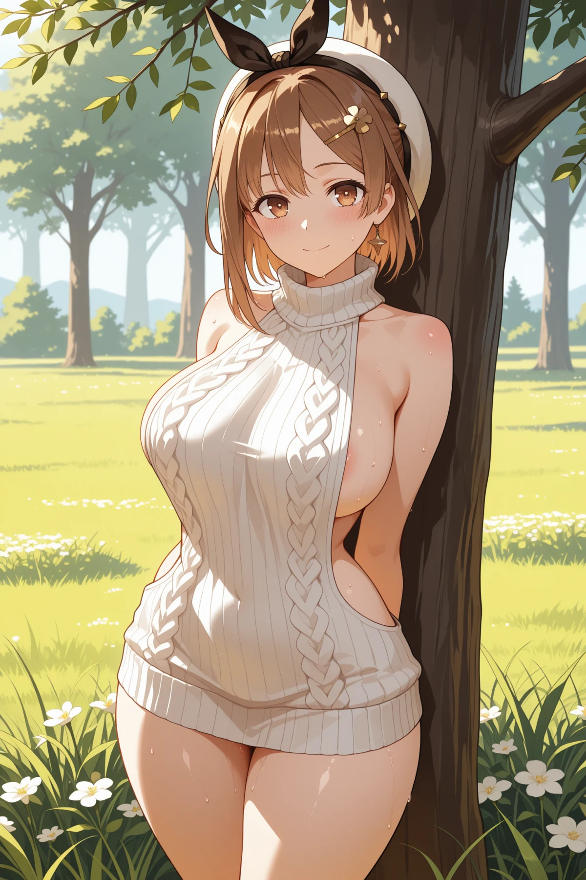 Reisalin Stout - Virgin Killer Sweater || Atelier Ryza Hentai by Vlen - Uncensored - Hentai Image 12