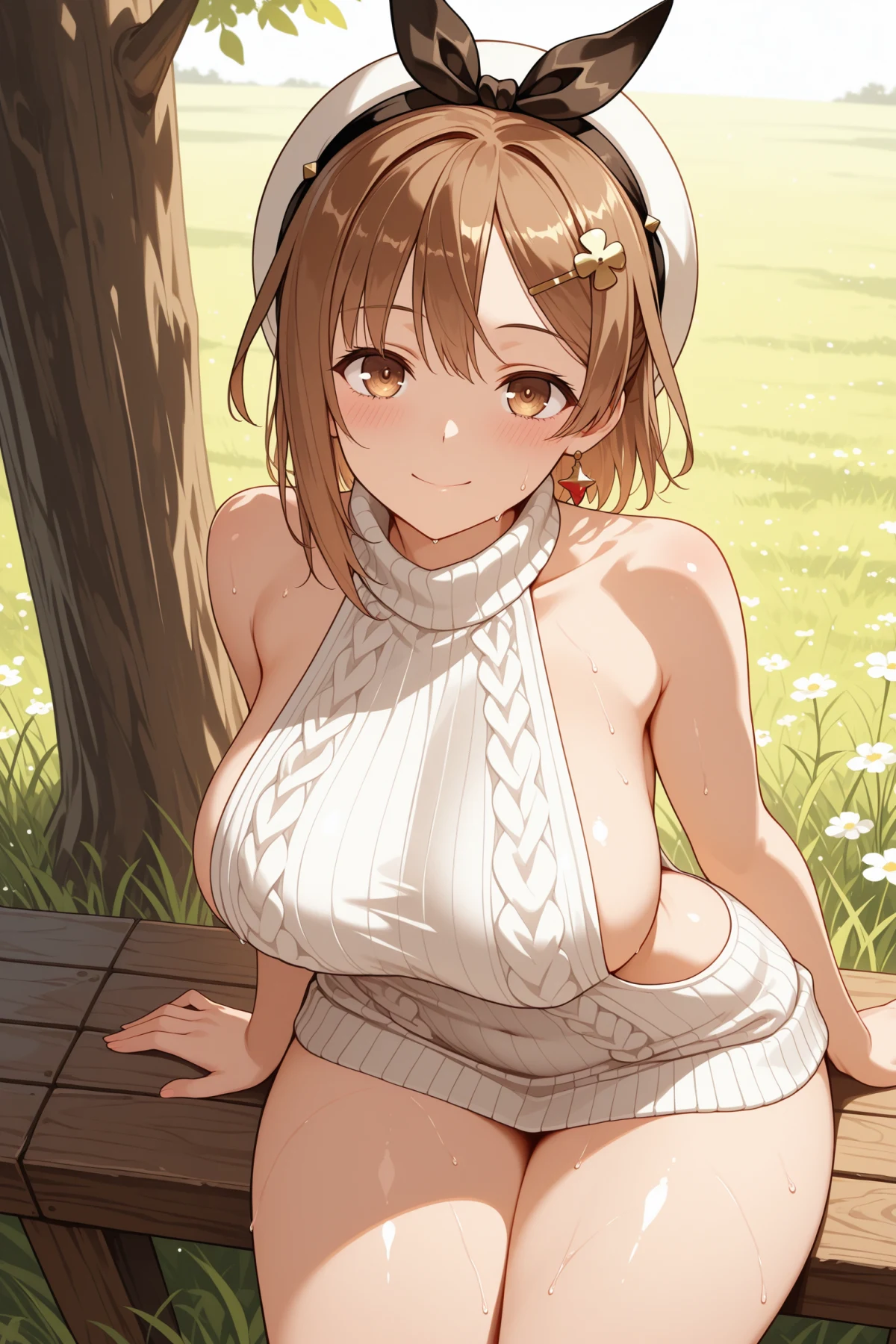 Reisalin Stout - Virgin Killer Sweater || Atelier Ryza Hentai by Vlen - Uncensored - Hentai Image 17