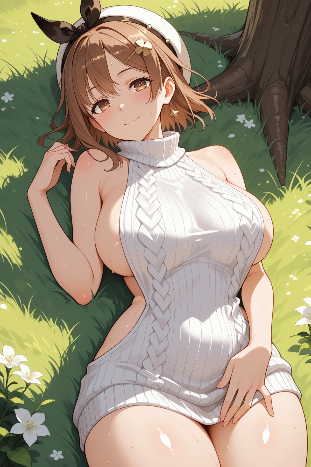 Reisalin Stout - Virgin Killer Sweater || Atelier Ryza Hentai by Vlen - Uncensored - Hentai Image 20