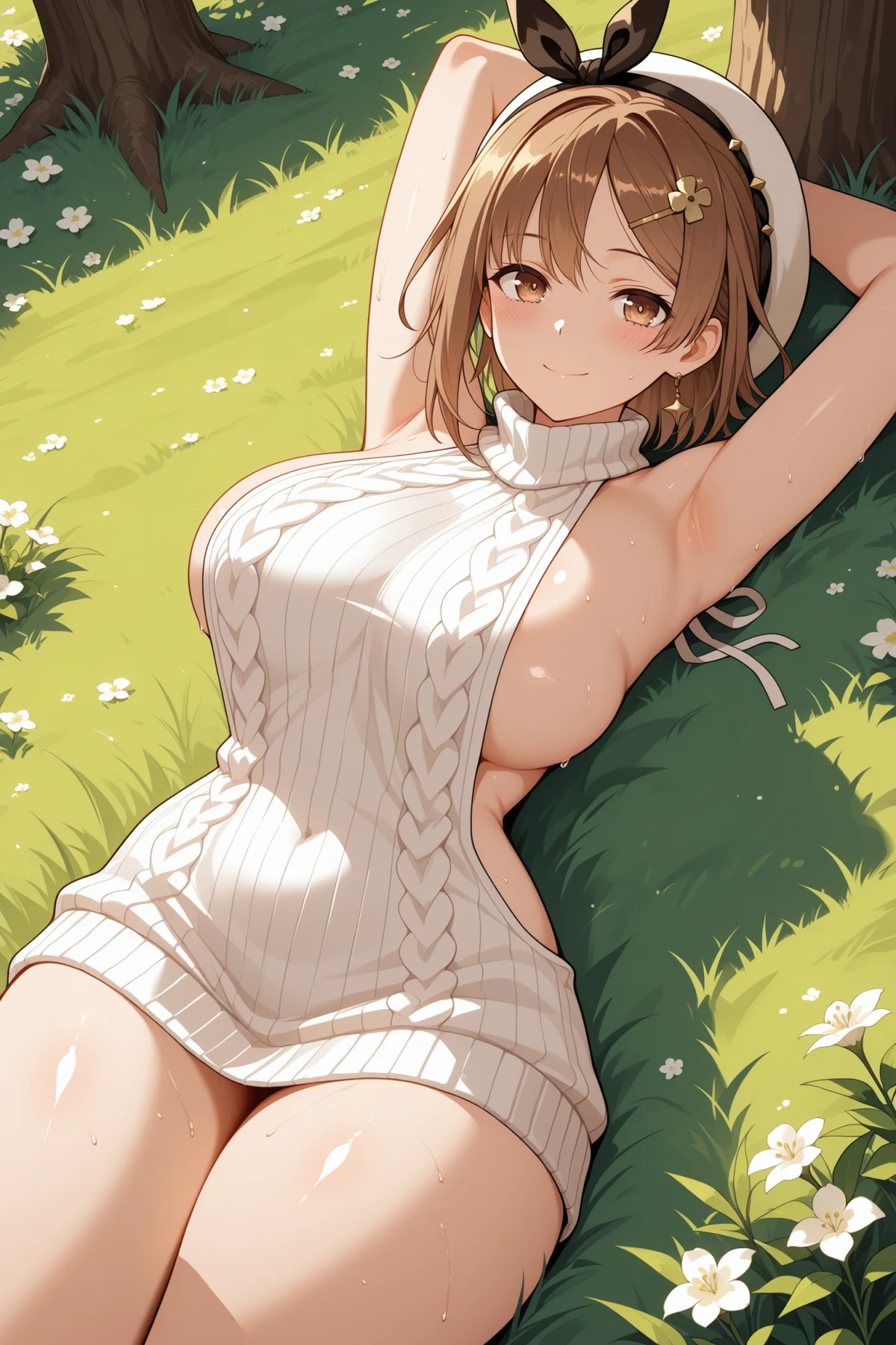 Reisalin Stout - Virgin Killer Sweater || Atelier Ryza Hentai by Vlen - Uncensored - Hentai Image 21