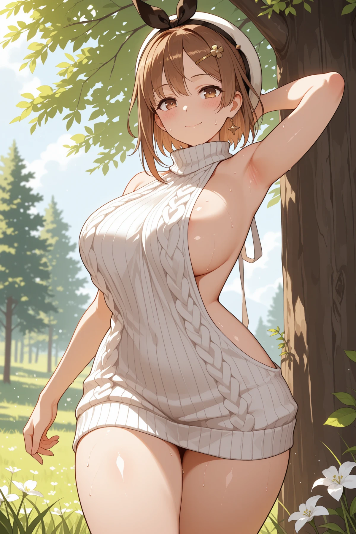 Reisalin Stout - Virgin Killer Sweater || Atelier Ryza Hentai by Vlen - Uncensored - Hentai Image 8