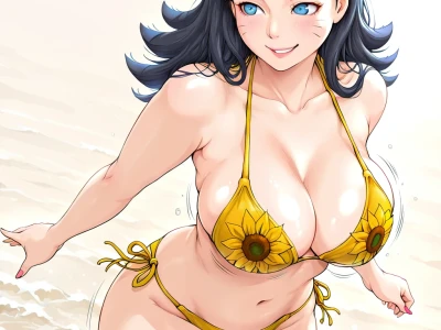 Himawari Uzumaki and Naruto Uzumaki - Naruto and Boruto Naruto Next Generations - Beach Day