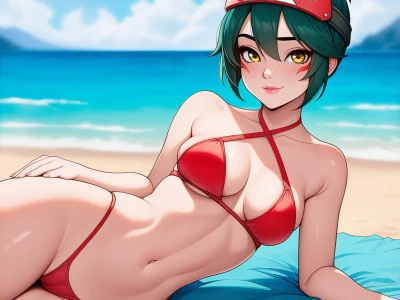 Kiriko on the beach – 39 Images
