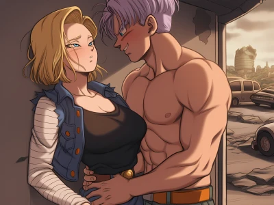 Uncensored Hentai - Android 18 x Trunks – 80 Images