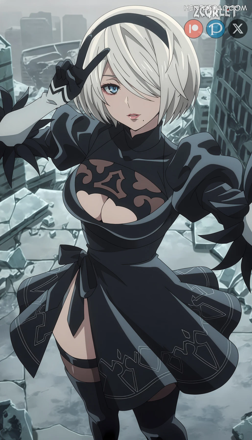 YoRHa No.2 Type B -2B- ヨルハ２号Ｂ型 x YoRHa No.9 Type S -9S- ヨルハ９号Ｓ型 - Nier: Automata Ver1.1a - 4 Outfits – 105 Images - 4K Resolution (Zcqrlet Hentai Image 10)