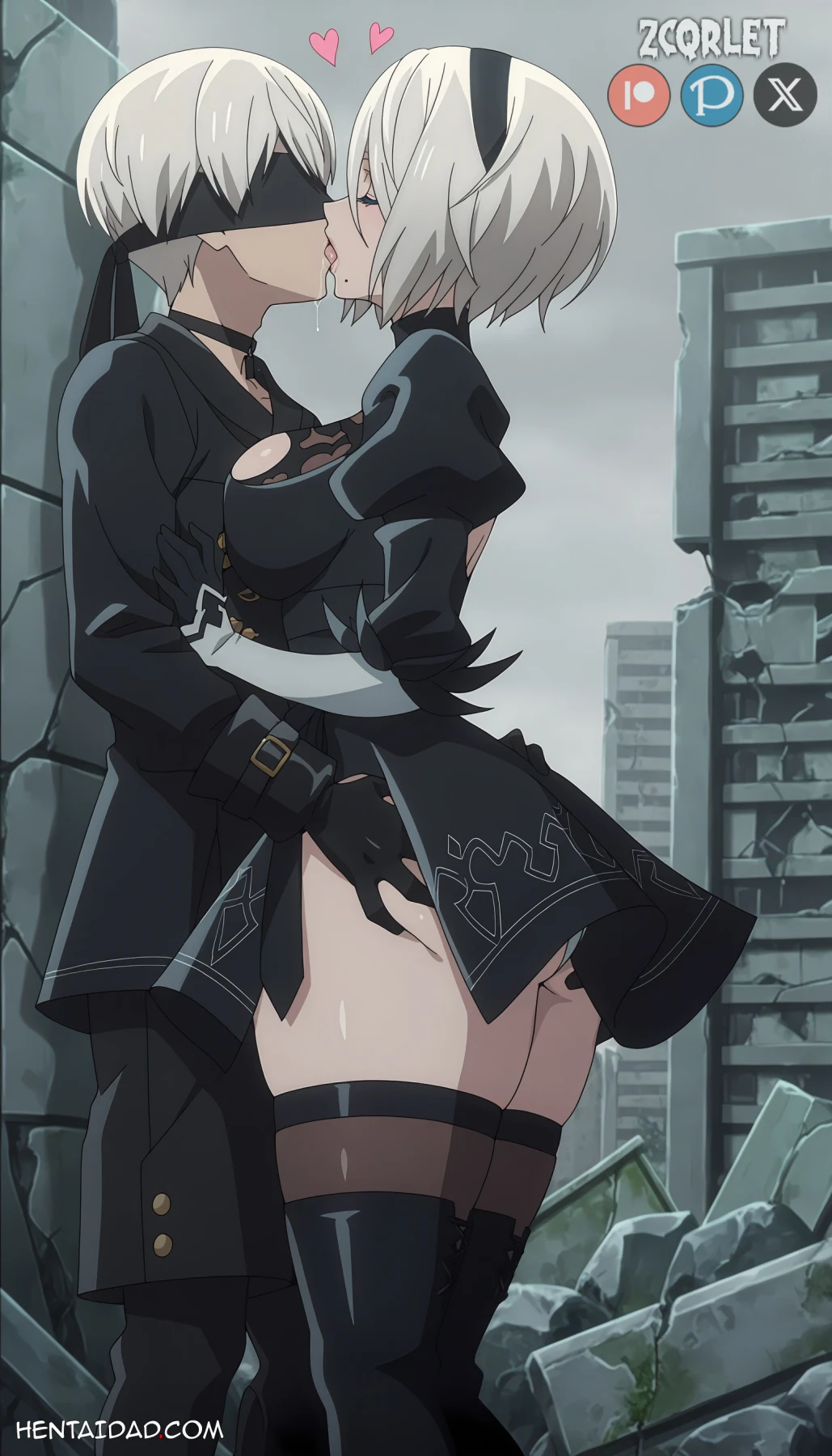 YoRHa No.2 Type B -2B- ヨルハ２号Ｂ型 x YoRHa No.9 Type S -9S- ヨルハ９号Ｓ型 - Nier: Automata Ver1.1a - 4 Outfits – 105 Images - Erotic Concept (Zcqrlet Hentai Image 12)