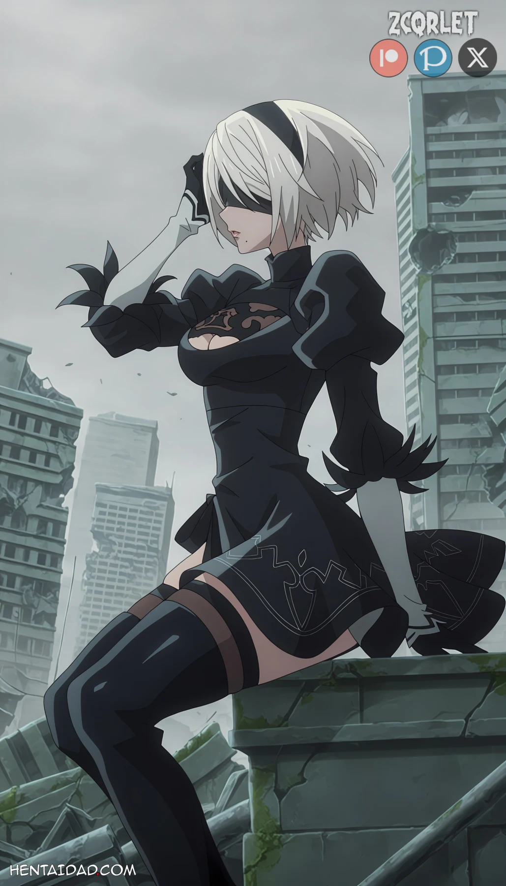 YoRHa No.2 Type B -2B- ヨルハ２号Ｂ型 x YoRHa No.9 Type S -9S- ヨルハ９号Ｓ型 - Nier: Automata Ver1.1a - 4 Outfits – 105 Images - Uncensored (Zcqrlet Hentai Image 5)