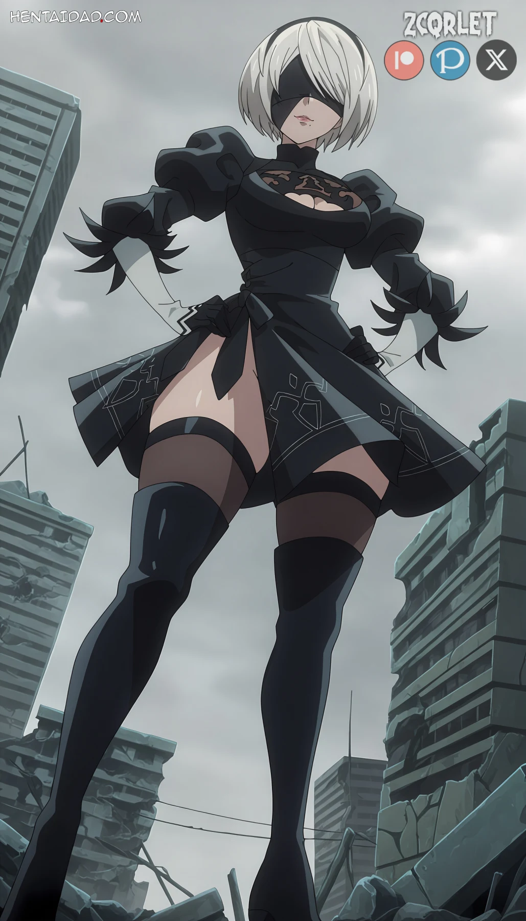 YoRHa No.2 Type B -2B- ヨルハ２号Ｂ型 x YoRHa No.9 Type S -9S- ヨルハ９号Ｓ型 - Nier: Automata Ver1.1a - 4 Outfits – 105 Images - Rule 34 Art (Zcqrlet Hentai Image 7)