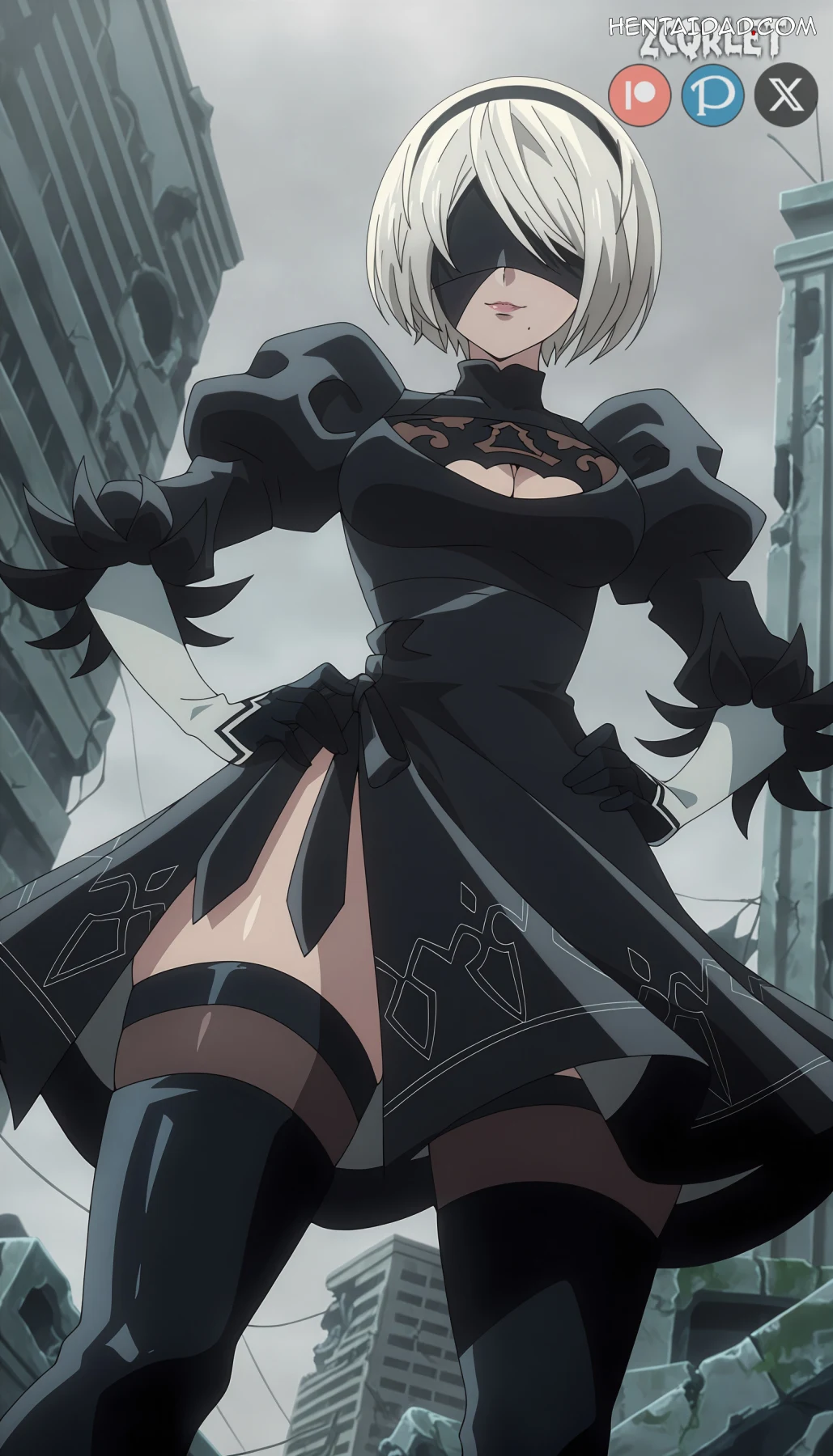 YoRHa No.2 Type B -2B- ヨルハ２号Ｂ型 x YoRHa No.9 Type S -9S- ヨルハ９号Ｓ型 - Nier: Automata Ver1.1a - 4 Outfits – 105 Images - Erotic Concept (Zcqrlet Hentai Image 8)