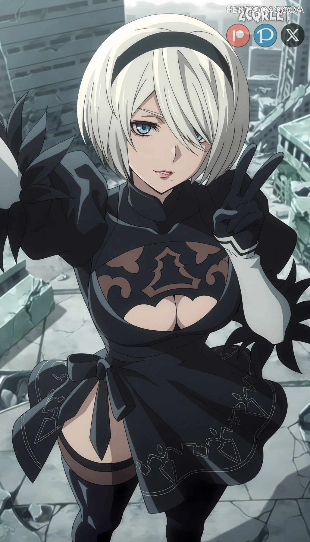 YoRHa No.2 Type B -2B- ヨルハ２号Ｂ型 x YoRHa No.9 Type S -9S- ヨルハ９号Ｓ型 - Nier: Automata Ver1.1a - 4 Outfits – 105 Images - Uncensored (Zcqrlet Hentai Image 9)