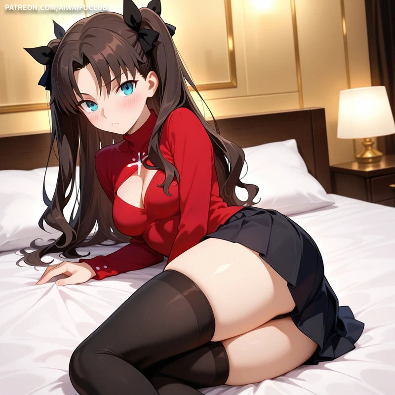 NSFW Hentai - (VIP Exclusive) Tohsaka Rin 遠坂凜 (Red top + black skirt)